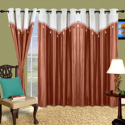 46% OFF on Cortina Polyester Brown Floral Eyelet Curtain 46% OFF on Cortina Polyester Brown Floral Eyelet Curtain