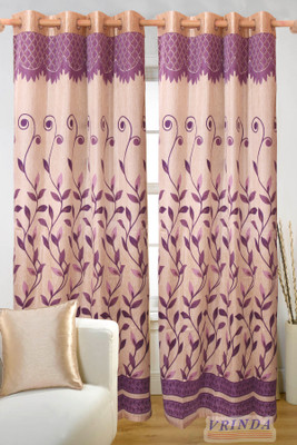 53% OFF on Vrinda Polyester Chocolate Printed Eyelet Curtain