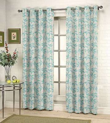 37% OFF on Fabutex Blue Abstract Eyelet Curtain