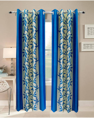 55% OFF on FabBig Polyester Blue Door Curtain 84 inch in Height, Pack of 2