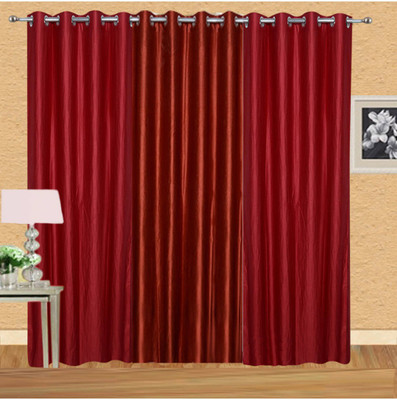 41% OFF on FabBig Polyester Red Door Curtain 84 inch in Height, Pack of 2