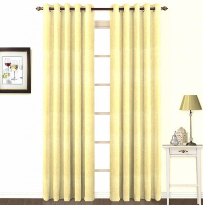 Skipper Cotton, Viscose Yellow Striped Window Curtain