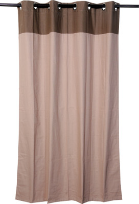 16% OFF on VHome Cotton Brown, Beige Solid Eyelet Curtain