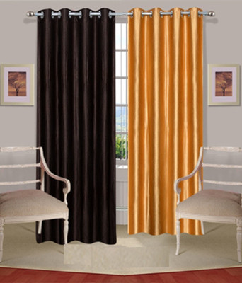 48% OFF on ExpressionsHome Polyester Gold, Brown Solid Eyelet Curtain 48% OFF on ExpressionsHome Polyester Gold, Brown Solid Eyelet Curtain
