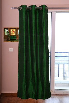 ZappyCart Silk Bottle Green Solid Eyelet Curtain ZappyCart Silk Bottle Green Solid Eyelet Curtain