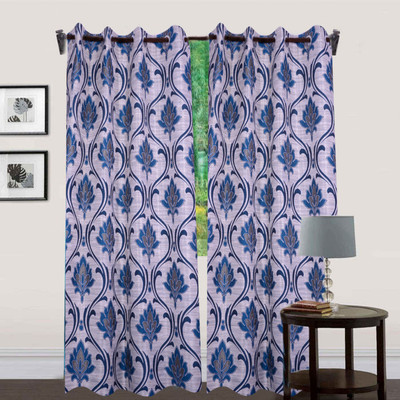 66% OFF on HomeZaara Polyester Blue Printed Eyelet Curtain 66% OFF on HomeZaara Polyester Blue Printed Eyelet Curtain