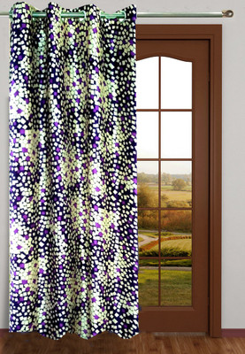 55% OFF on Homefab India Polyester Purple Geometric Eyelet Curtain