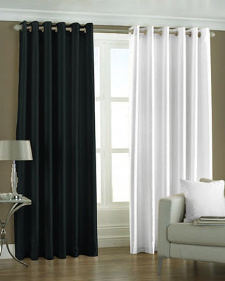 33% OFF on Pindia Polyester Multicolor Solid Eyelet Curtain