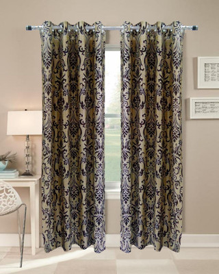 62% OFF on Homefab India Polyester Brown, Purple Solid Eyelet Curtain