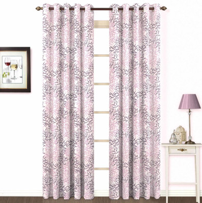 9% OFF on Skipper Polyester, Viscose, Blends Purple Floral Eyelet Curtain