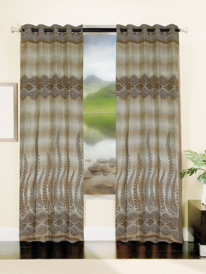 75% OFF on Mahamantra Polyester Brown Geometric Eyelet Curtain 75% OFF on Mahamantra Polyester Brown Geometric Eyelet Curtain