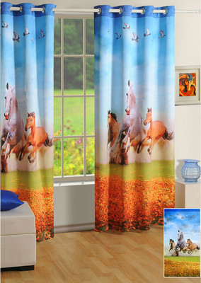 25% OFF on Swayam Silk Blue, Orange, Green Striped Eyelet Curtain 25% OFF on Swayam Silk Blue, Orange, Green Striped Eyelet Curtain