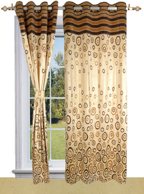 50% OFF on Shandar Polyester Coffee Geometric Eyelet Curtain