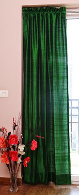 ZappyCart Silk Bottle Green Solid Eyelet Curtain ZappyCart Silk Bottle Green Solid Eyelet Curtain