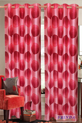 46% OFF on Vrinda Polycotton Multicolor Damask Eyelet Curtain
