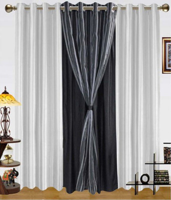 74% OFF on HomeZaara Polyester Multicolor Floral Concealed Tab Top Curtain