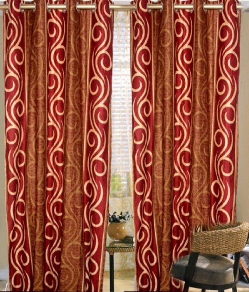59% OFF on ExpressionsHome Polyester Multicolor Solid Eyelet Curtain