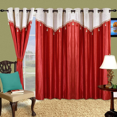 50% OFF on Cortina Polyester Maroon Floral Eyelet Curtain 50% OFF on Cortina Polyester Maroon Floral Eyelet Curtain