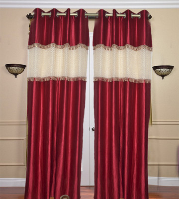 50% OFF on JBG Home Store Polyester Maroon Solid Eyelet Curtain