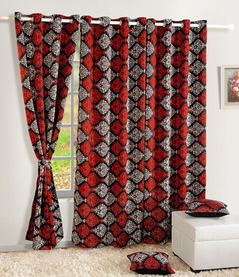 20% OFF on Swayam Silk Multicolor Solid Ring Rod Curtain