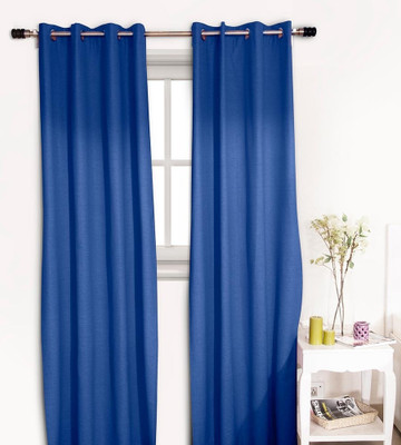 40% OFF on House This Cotton Blue Striped Eyelet Curtain