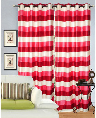 50% OFF on Madhav Product Polyester Multicolor Floral Eyelet Curtain