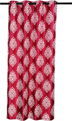 25% OFF on Zikrak Exim Polyester Red Damask Eyelet Curtain