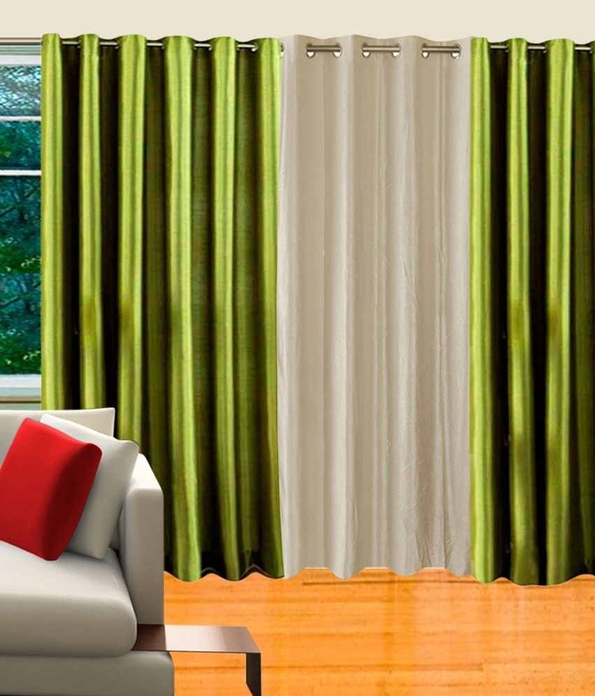 70% OFF on Decor Vatika Polycotton Green, White Self Design Eyelet Curtain 70% OFF on Decor Vatika Polycotton Green, White Self Design Eyelet Curtain