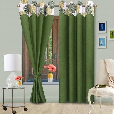 50% OFF on Vorhang Polyester Green Solid Eyelet Curtain 50% OFF on Vorhang Polyester Green Solid Eyelet Curtain