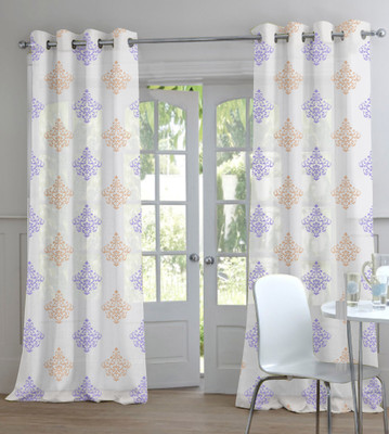 72% OFF on TT Polyester Purple Damask Eyelet Curtain 72% OFF on TT Polyester Purple Damask Eyelet Curtain