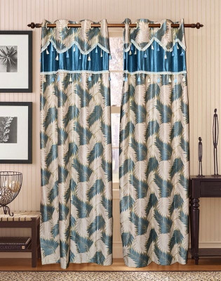 50% OFF on Optimistic Home Furnishing Polyester Blue Eyelet Curtain