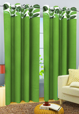 61% OFF on Homefab India Polyester Green Solid Eyelet Curtain