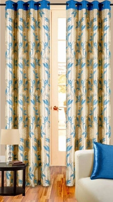 50% OFF on Cortina Polyester Blue Floral Eyelet Curtain 50% OFF on Cortina Polyester Blue Floral Eyelet Curtain