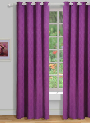 34% OFF on House This Cotton Purple Geometric Tab Top Curtain
