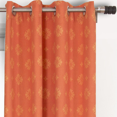 40% OFF on House This Cotton Orange Damask Eyelet Curtain
