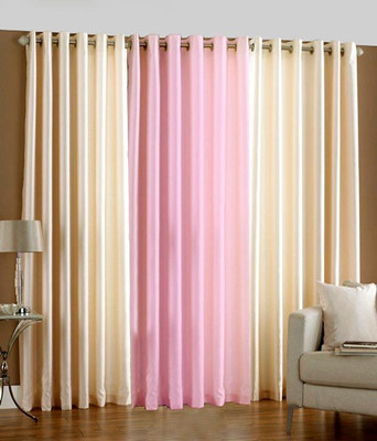 66% OFF on HomeZaara Polyester Pink, Beige Solid Eyelet Curtain 66% OFF on HomeZaara Polyester Pink, Beige Solid Eyelet Curtain