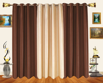 53% OFF on Decor Bazaar Polyester Brown Solid Eyelet Curtain