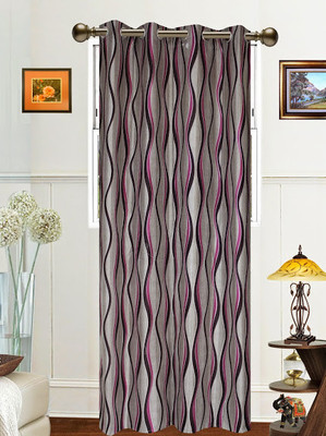 55% OFF on Dekor World Polyester Pink Solid Eyelet Curtain