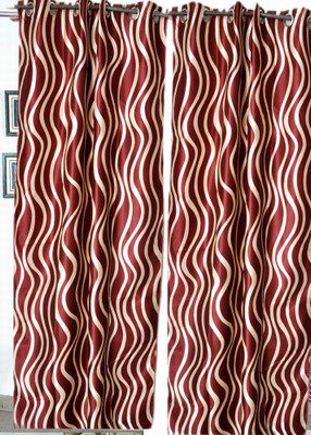 59% OFF on Madhav Product Polyester Maroon Floral Eyelet Curtain