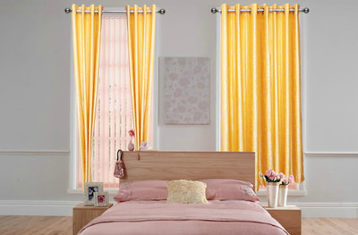 60% OFF on OsianArts Blue Printed Eyelet Curtain