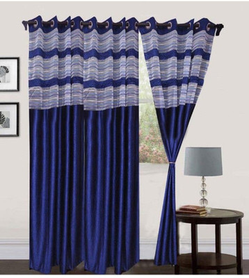 45% OFF on K-Star Polyester Blue Printed Eyelet Curtain