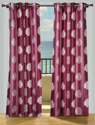54% OFF on Homeoculture Polycotton Multicolor Floral Eyelet Curtain