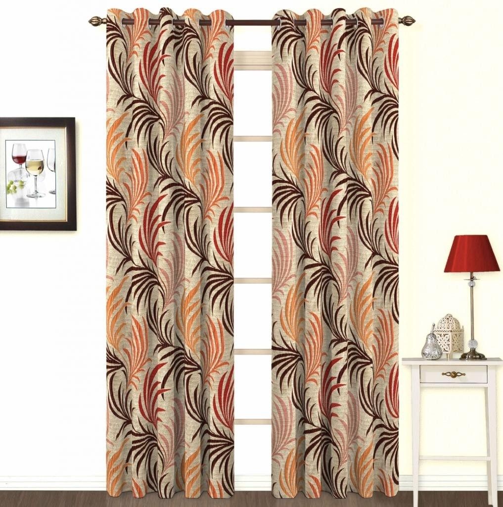 Skipper Polyester, Viscose Red Printed Eyelet Curtain