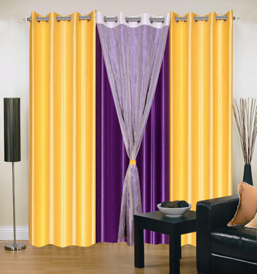 55% OFF on Hargunz Yellow, Purple Self Design Eyelet Curtain 55% OFF on Hargunz Yellow, Purple Self Design Eyelet Curtain