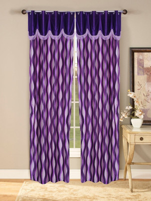 62% OFF on Fresh From Loom Polycotton Purple Self Design Eyelet Curtain