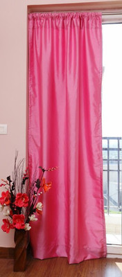 ZappyCart Polyester Hot Pink Solid Eyelet Curtain