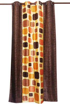 80% OFF on Zikrak Exim Polyester Brown Fleur-de-lis Eyelet Curtain