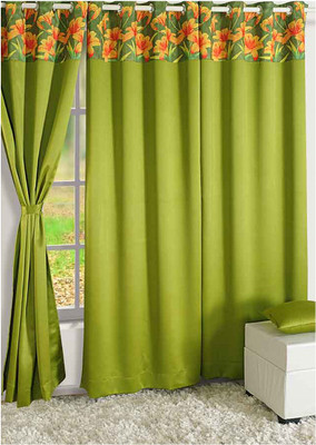 14% OFF on Swayam Silk Green, Yellow, Orange Floral Eyelet Curtain 14% OFF on Swayam Silk Green, Yellow, Orange Floral Eyelet Curtain