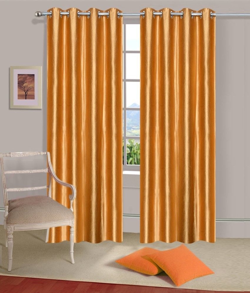75% OFF on ExpressionsHome Polyester Gold Solid Eyelet Curtain 75% OFF on ExpressionsHome Polyester Gold Solid Eyelet Curtain