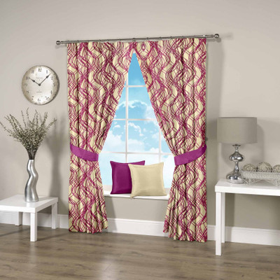 47% OFF on Threadmix Polyester Pink Abstract Eyelet Curtain 47% OFF on Threadmix Polyester Pink Abstract Eyelet Curtain